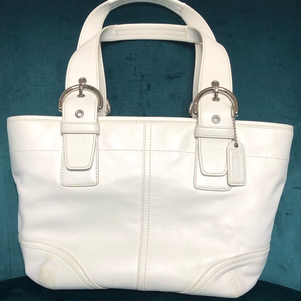 Coach White Leather Purse